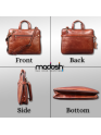  Genuine Buffalo Hide Men's Laptop Sleeve Briefcase Style Crossbody Handmade Bag